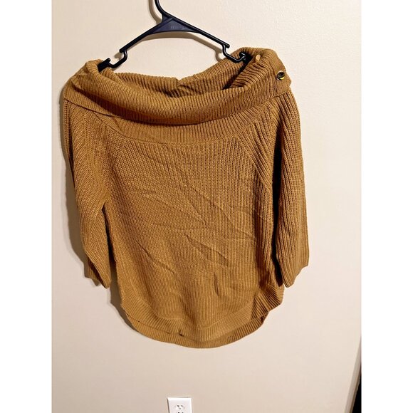 89TH + MADISON Women's Burnt Orange Snapped High NeckLong Sleeve Sweater- Small - Picture 3 of 4